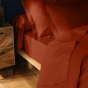 Drap-housse 2 personnes 180 x 200 cm coton 57 fils LINA Terracotta – Bonnet 30 cm