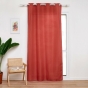 Rideau a oeillets 140 x 280 cm polyester uni+fils metallises zeline Terracotta