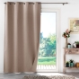 Lot de 2 Rideaux a oeillets 135 x 260 cm 100% occultant thermique uni occultissime Noisette