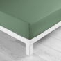 Drap-housse 2 personnes 160 x 200 cm coton 57 fils LINA Cèdre – Bonnet 30 cm