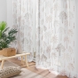 Lot de 2 Voilages à Œillets 140 x 240 cm - Voile Sablé Imprimé Palmea Naturel