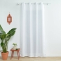 Rideau a oeillets 140 x 280 cm polyester uni+fils metallises zeline Blanc