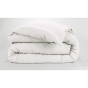 Pack Housse de couette chaude en flanelle 240 x 220 cm + drap housse 140x190 Candice Blanc