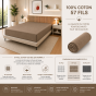 Drap Housse 140 x 190 cm Taupe – 100% Coton 57 Fils/cm² – Bonnet 30 cm