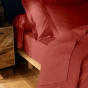 Taie d'oreiller 50 x 70 cm uni 57 fils lina +point bourdon Terracotta