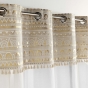 Voilage a oeillets 140 x 240 cm voile sablé + pompon Sundore