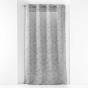 Voilage a oeillets 140 x 240 cm effet lin tissé fils coupés Zebra Anthracite