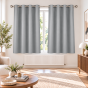 Lot de 2 rideaux petite hauteur à œillets 140 x 180 cm tamisant unis Gris Essentiel