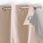 Lot de 4 Rideaux à Oeillets avec Doublure Amovible (140 x 260 cm) Coverline Beige, Thermiques & 100% Occultant