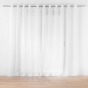 Lot de 2 voilages largeur baie vitrée 400 x 240 cm voile sablé Lissea Blanc