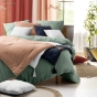 Parure de lit 240 x 220 cm double gaze coton uni 57 fils Angelia Sauge