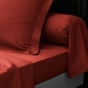 Drap plat 2 personnes 240 x 300 cm – Percale de coton 78 fils – Coloris Tomette