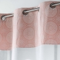 Voilage a oeillets 140 x 240 cm voile sablé + haut coton Sibel Rose