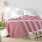 Couvre lit 2 personnes 240 x 260 cm coton/polyester tisse adele Rose