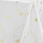 Nappe rectangle 150 x 300 cm polyester imprime metallise star Blanc/or
