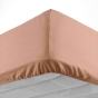 Drap-housse 2 personnes 140 x 190 cm coton 57 fils LINA Blush – Bonnet 30 cm