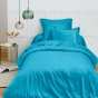 Drap Housse 90x190 cm 1 Place 100% Coton 57 Fils/cm² Bonnet 30 cm Cyan