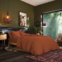 Housse de couette 1 place 140 x 200 cm – Coton 57 fils – Paprika