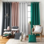 Rideau a passants 140 x 260 cm polyester uni essentiel Lin