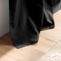 Rideau à passants – 140 x 260 cm – Polyester uni Essentiel Noir