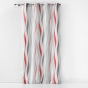 Rideau à œillets 140 x 260 cm – Polyester imprimé Ondulys Rouge