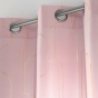 Rideau à œillets 140 x 260 cm – Polyester imprimé métallisé Domea Rose/Or