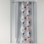 Rideau à Œillets 140 x 260 cm – Polyester Imprimé Eden – Coloris Gris/Blush