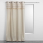 Rideau Tamisant à Œillets 140 x 240 cm – 100 % Coton Uni + Top Tissé à Franges – Atlas Naturel