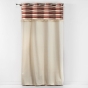 Rideau Tamisant à Œillets 140 x 240 cm – Coton Uni + Top Rayé à Franges – Atlas Terracotta