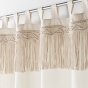 Rideau à passants 140 x 240 cm – Polycoton uni & top macramé – Samaya Naturel