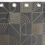 Rideau a oeillets 140 x 260 cm polyester imprime metallise lineor Anthracite/or
