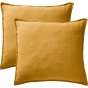 Parure Drap Housse 140 x 190 cm + 2 Taies 60x60 cm 100% Lin Français - Miel