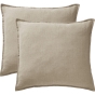 Parure Drap Housse 140 x 190 cm + 2 Taies 60x60 cm 100% Lin Français - Sable