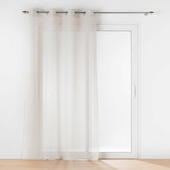 Voilage à œillets 140 x 240 cm – Voile tissé CARLIN – Finition élégante – Effet naturel