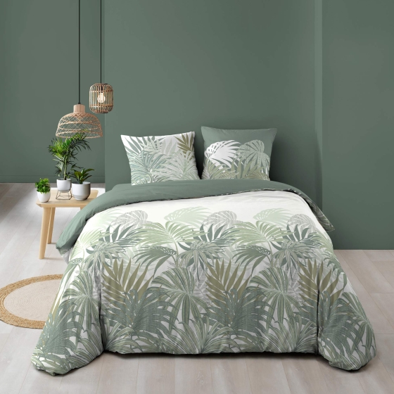 Housse de couette 240 x 220 cm + 2 taies – Coton 57 fils – NYMEA