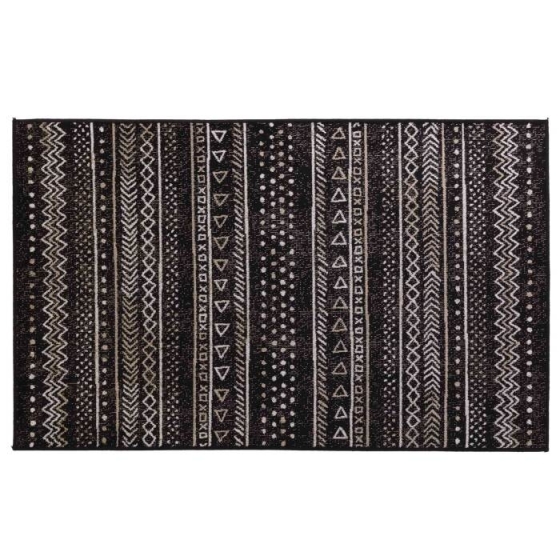 Tapis rectangle 68 x 110 cm viscose tissee tallulah Noir