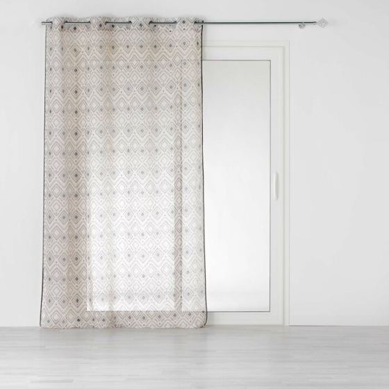 Panneau a oeillets 140 x 240 cm effet lin tisse imprime nalika Sans