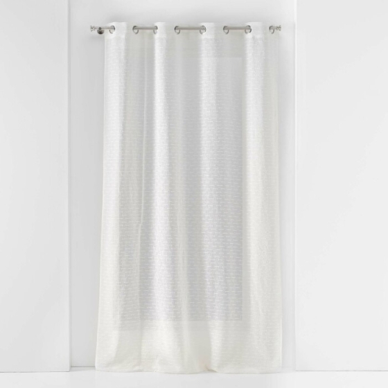 Panneau a oeillets 140 x 240 cm effet lin tisse fils coupes cyrielle Sans