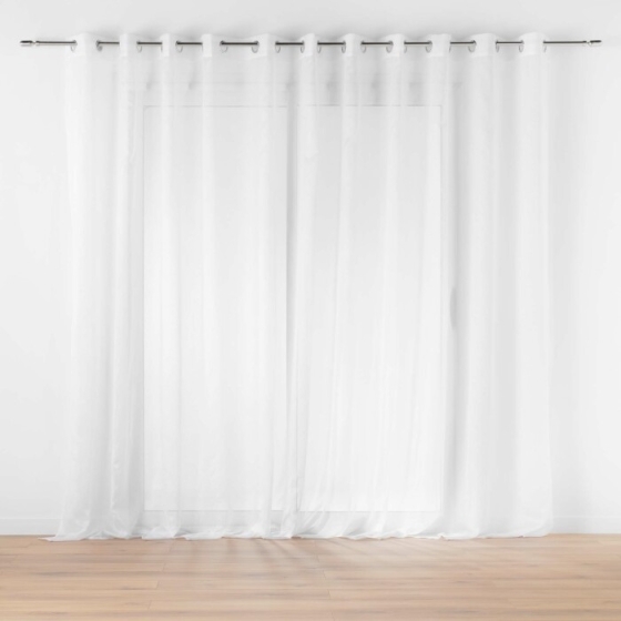 Voilage spécial baie vitrée Largeur 400 x 240 cm – Voile sablé Lissea Blanc