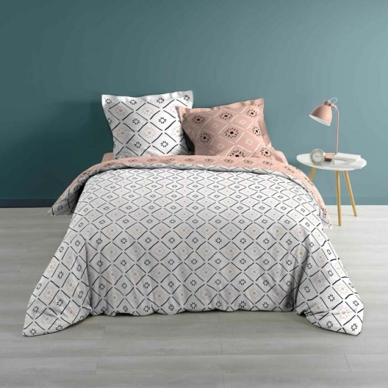 Parure 3 p. 240 x 220 cm imprime 57 fils allover tahina Rose