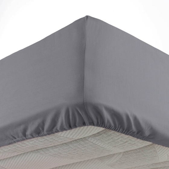 Drap housse 140 x 190 cm bonnet 30 cm Mmicrofibre Oscar Anthracite