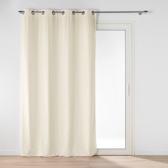 Rideau à Œillets 135 x 260 cm – Velours Uni – Novana Beige