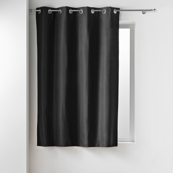 Rideau à Œillets 135 x 180 cm – Isolant Thermique Microfibre – Micropolar Noir