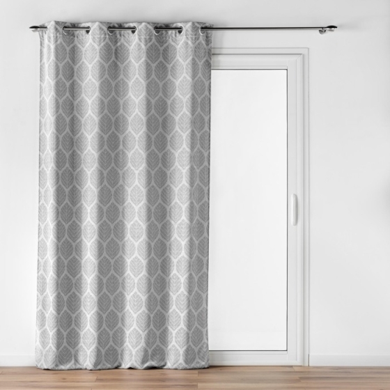 Rideau a oeillets 140 x 260 cm jacquard Loria Gris