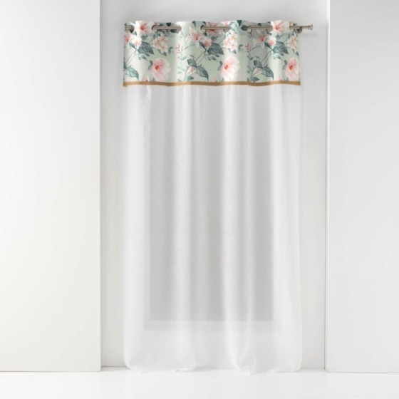 Panneau a oeillets 140 x 280 cm voile sable+top imprime+jute alissia top Menthe