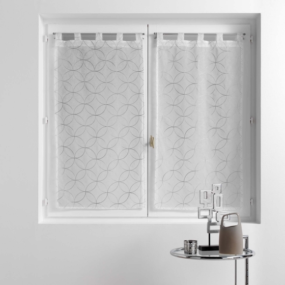 Paire droite passants 2 x 60 x 120 cm voile sable brode olympia Gris