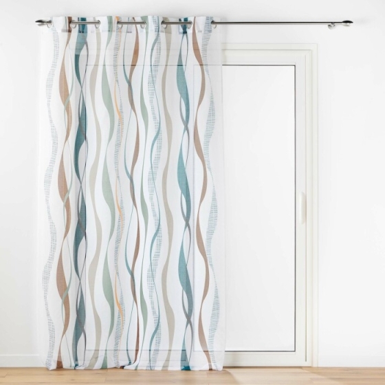 Panneau a oeillets 140 x 280 cm voile sable imprime lisana Sans