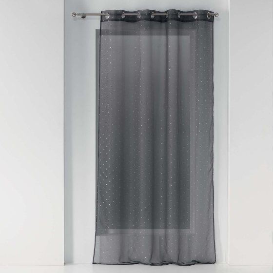 Panneau a oeillets 140 x 240 cm voile imprime metallise orion Anthracite
