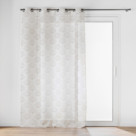Voilage a oeillets 140 x 240 cm voile sablé imprimé metallisé Majestia