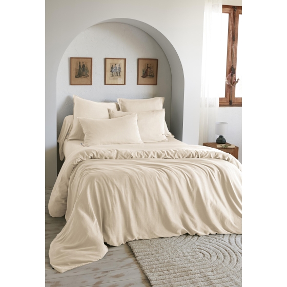 Housse de Couette 260 x 240 cm – Lyocell Uni Lysandre Pampa